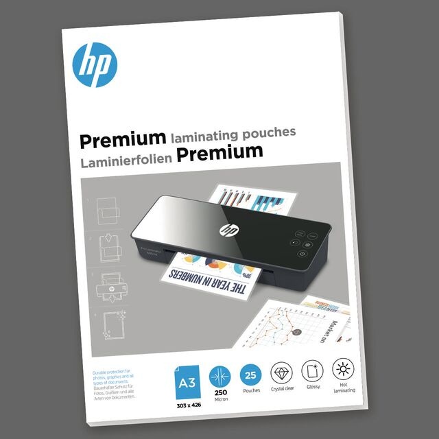 HP Premium Laminierfolien A3 | 250 µm | glänzend | 25 Stück