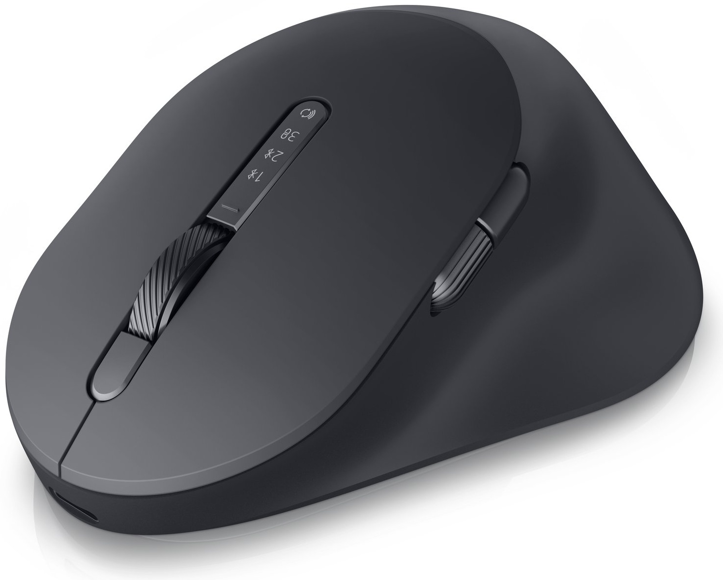 Dell MS900 Ergonomische Maus | Funk + Bluetooth | Akku | 7 Tasten | 8000 dpi | Rechtshänder | Graphit