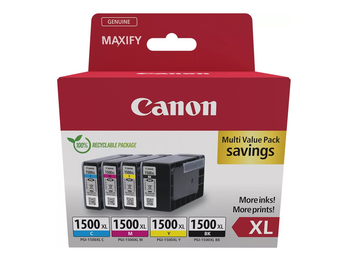 Original Canon 9182B010 | PGI1500 XL BK/C/M/Y Tinte Spar Set XL