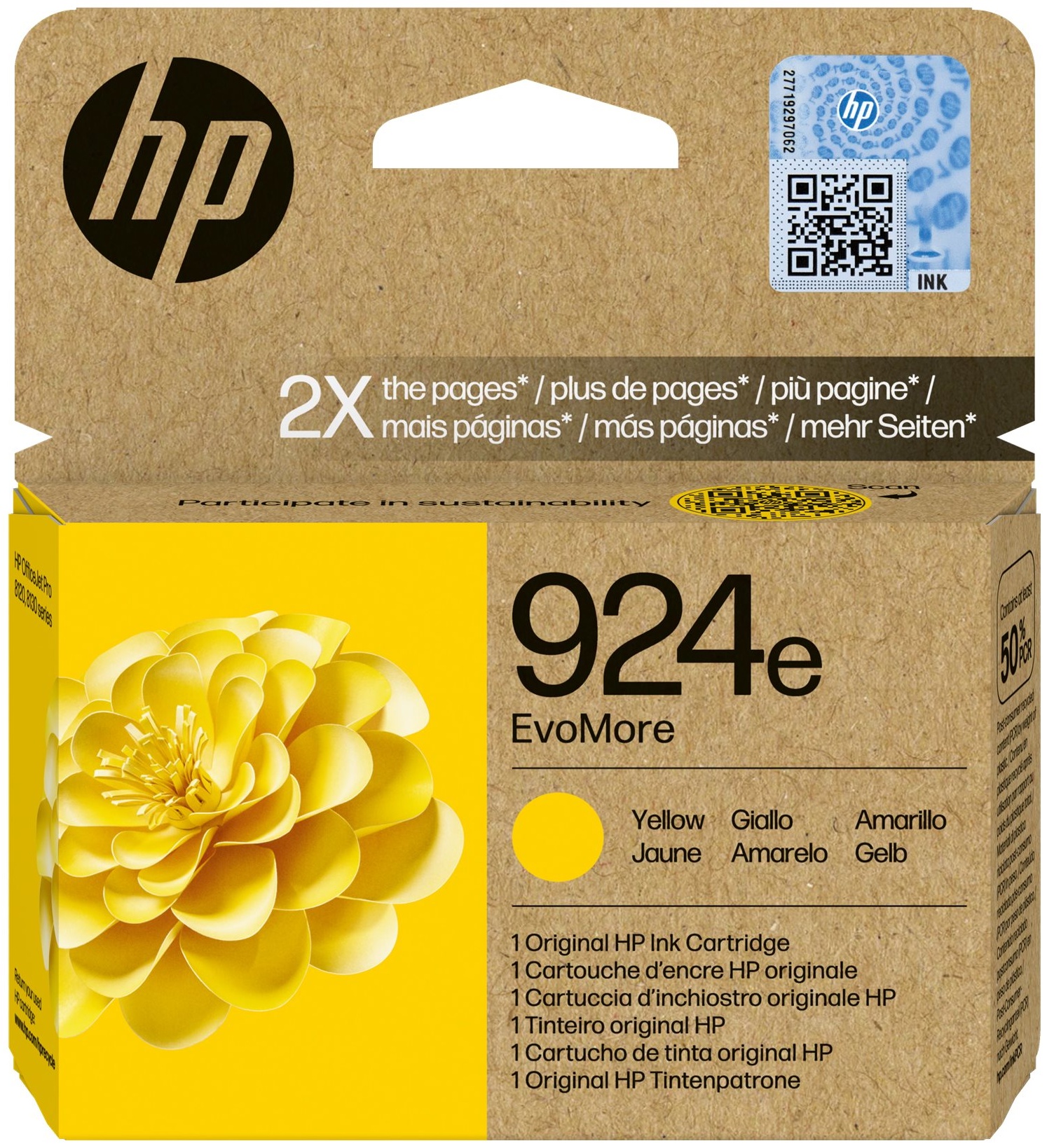 Original HP 924e | 4K0U9NE Tinte Gelb XL ( 04.2026 )