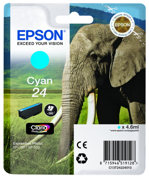 Original Epson 24 | C13T24224012 Tinte Cyan