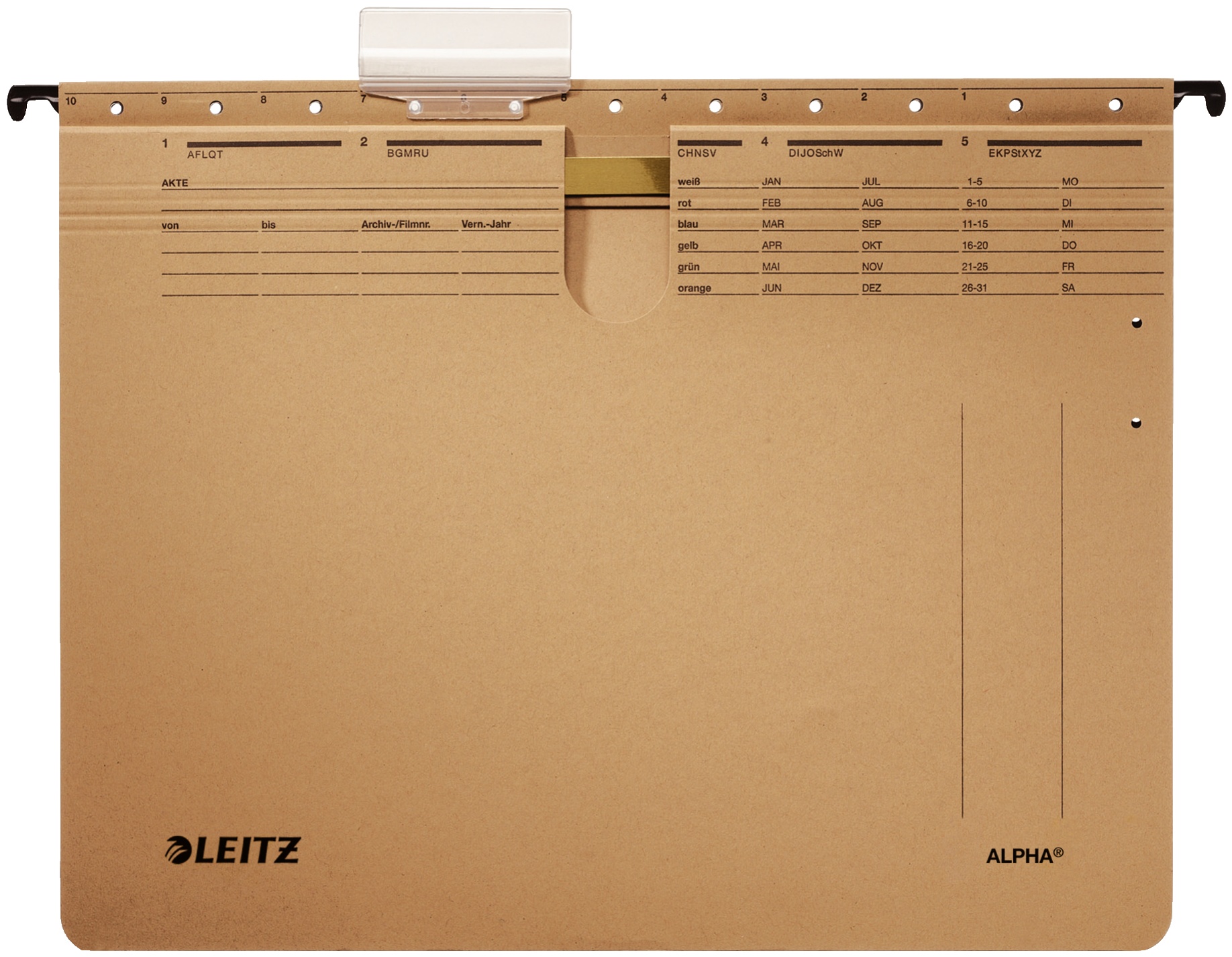Leitz Hängehefter ALPHA 1914 | DIN A4 | Karton, Metall | Braun | 10er-Pack