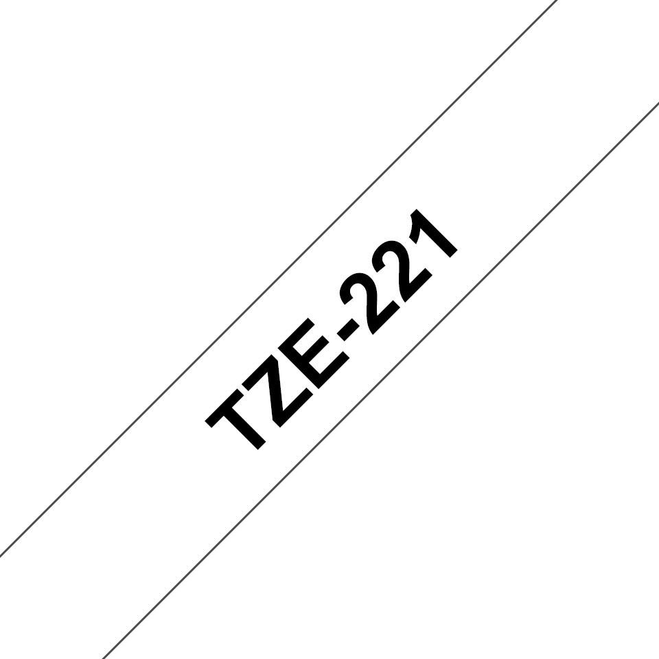 Brother Schriftband TZe-221 | 9 mm | Schwarz auf Weiß | 8 m