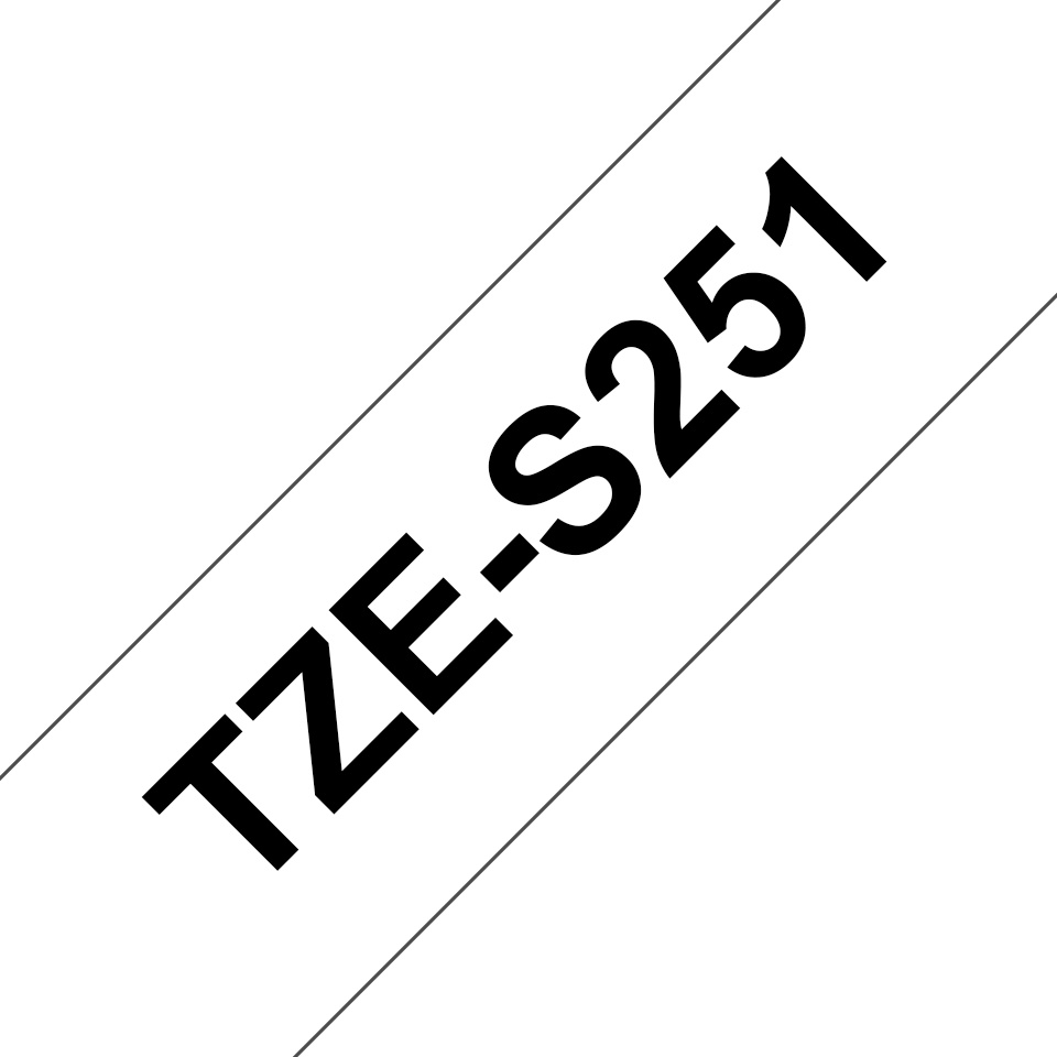 Brother Schriftband TZe-S251 | 24 mm | Schwarz auf Weiß | 8 m