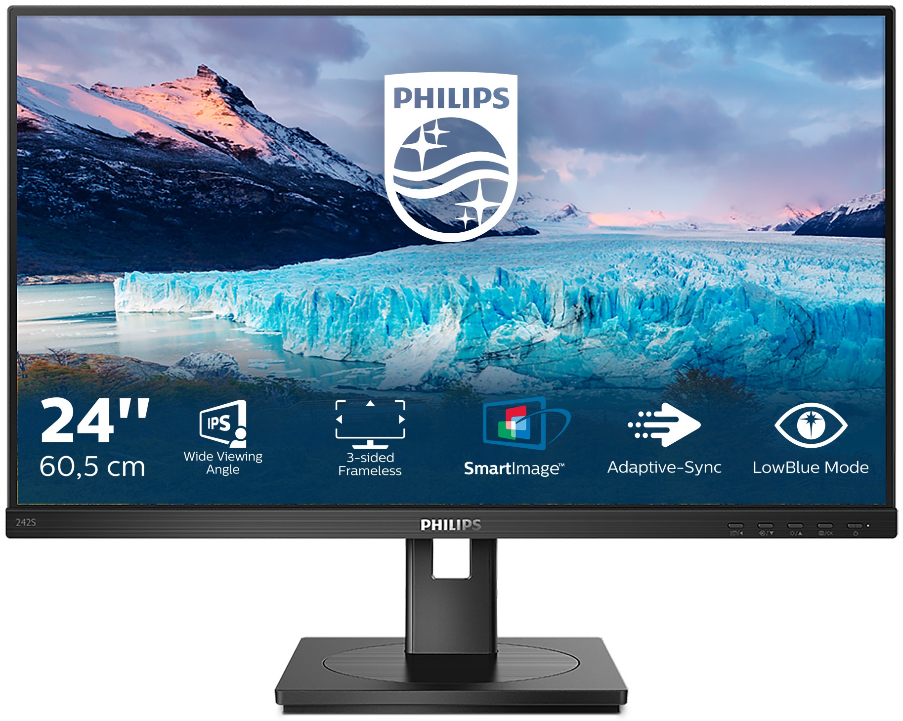 Philips S Line | 242S1AE/00 Monitor 23,8 zoll | 60,5 cm | Full HD | 1920 x 1080 | Schwarz