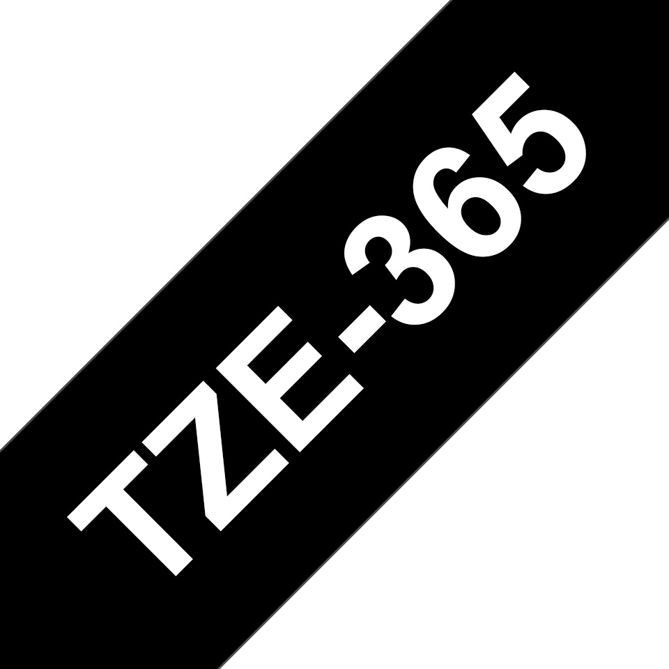 Brother Schriftband TZe-365 | 36 mm | Weiß auf Schwarz | 8 m
