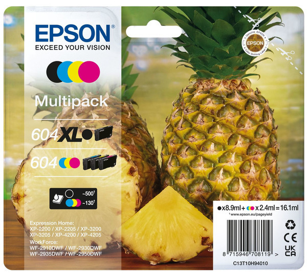 Original Epson 604XL | 604 | C13T10H94020 Tintenpatrone BK/C/M/Y