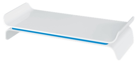 Leitz Ergo WOW Monitorständer | für 1 Monitor | bis 27" | Standfuß | höhenverstellbar | Weiß/Blau
