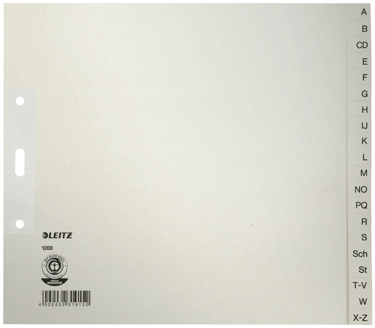 Leitz Register 1200 | DIN A4+ | A-Z · 20-teilig | Grau