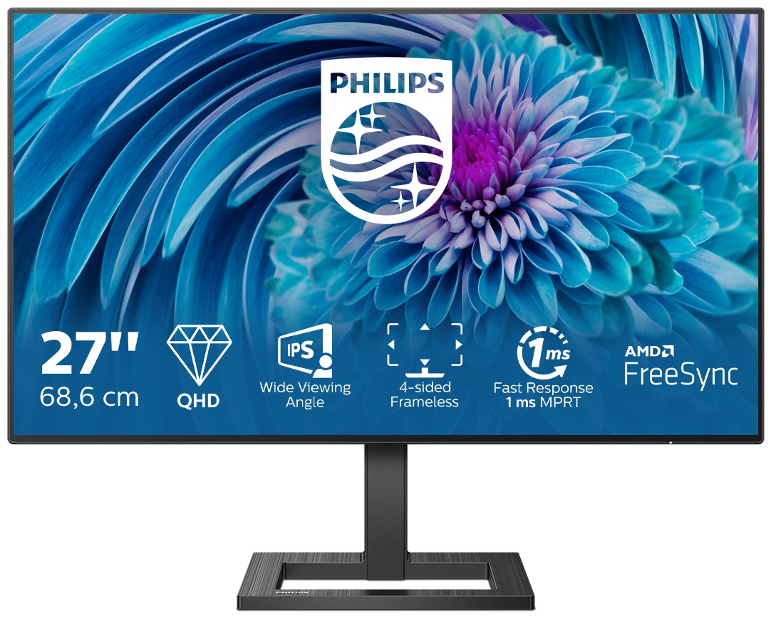 Philips E Line | 275E2FAE/00 Monitor 27 zoll | 68,6 cm | WQHD | 2560 x 1440 | Schwarz