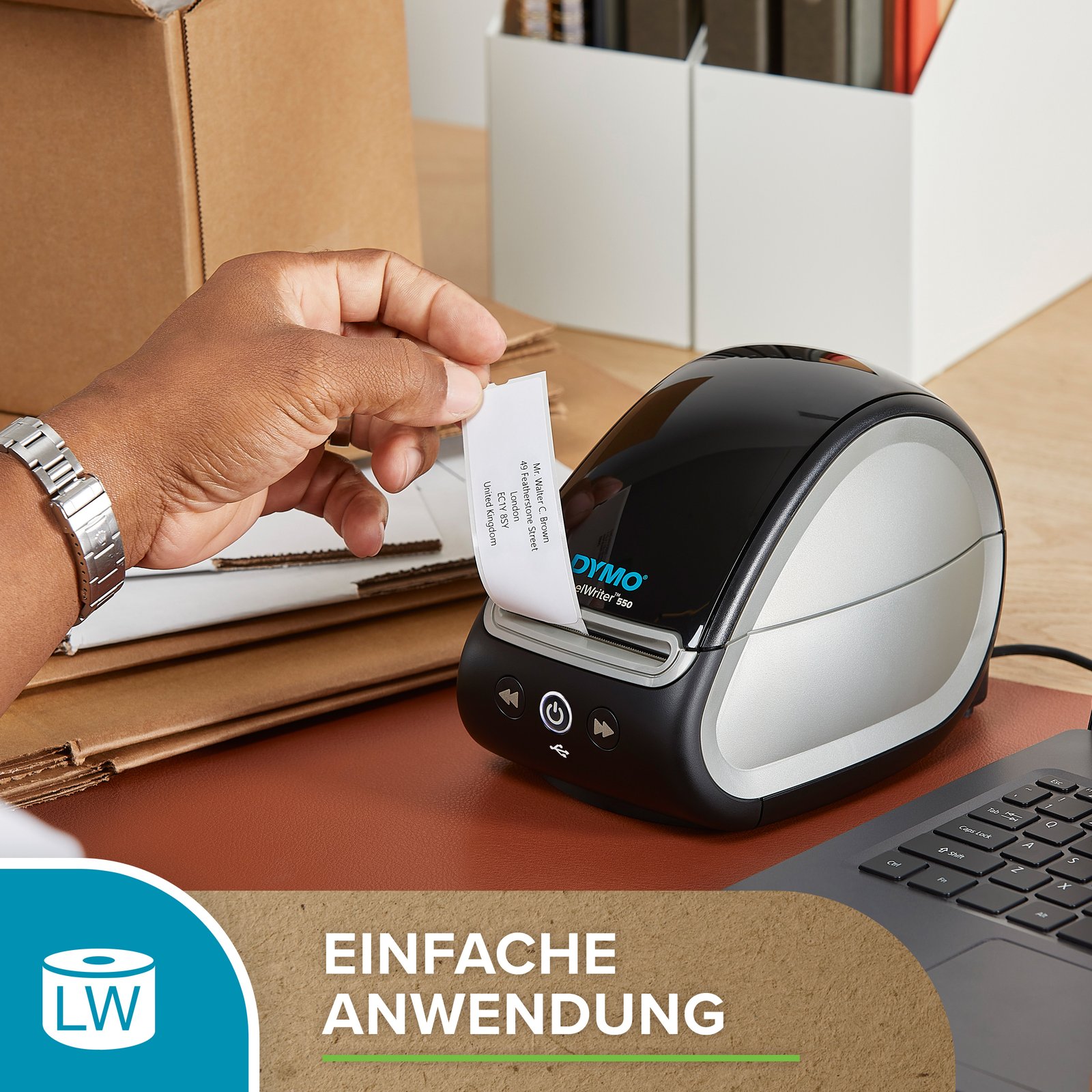 Dymo Etikettenrolle S0722420 (12 Rollen) | 54x101 mm | Weiß | Papier