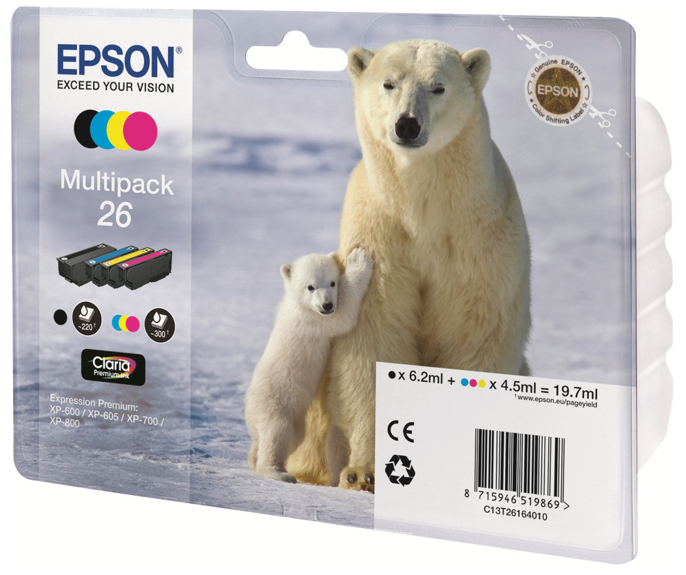 Original Epson 26 | C13T26164010 Tinte Spar Set