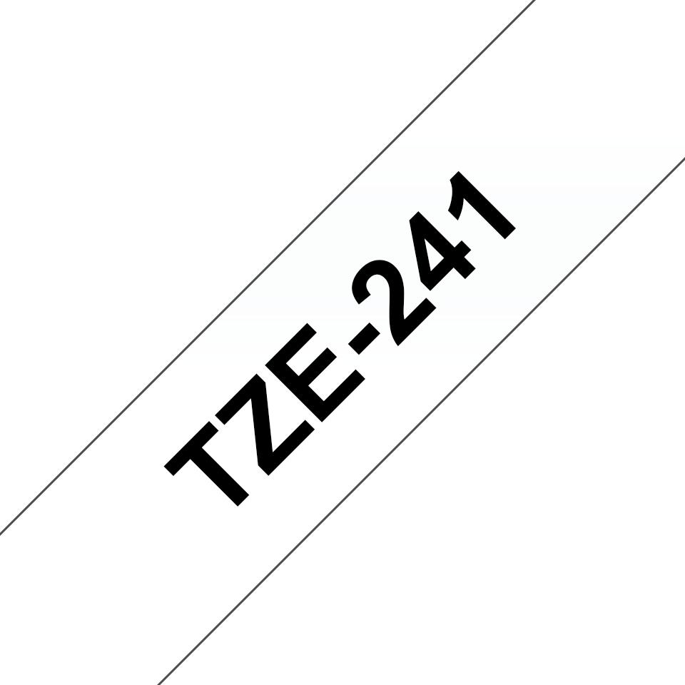 Brother Schriftband TZe-241 | 18 mm | Schwarz auf Weiß | 8 m