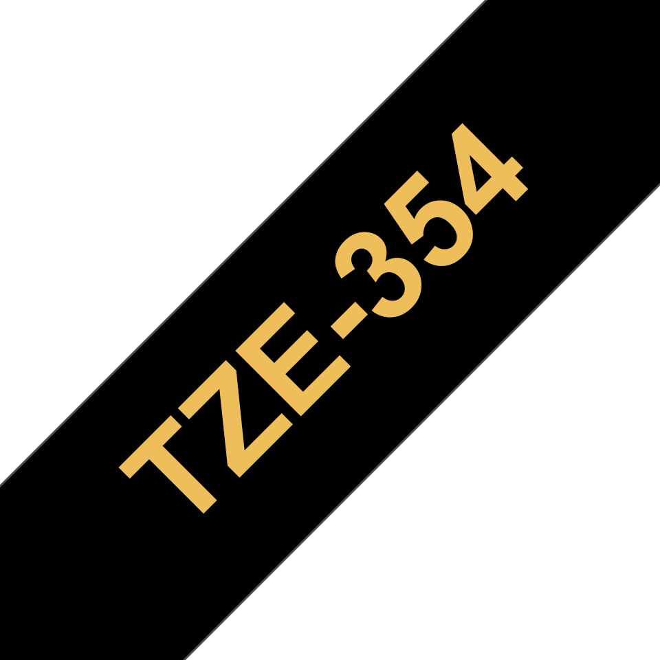 Brother Schriftband TZe-354 | 24 mm | Gold auf Schwarz | 8 m