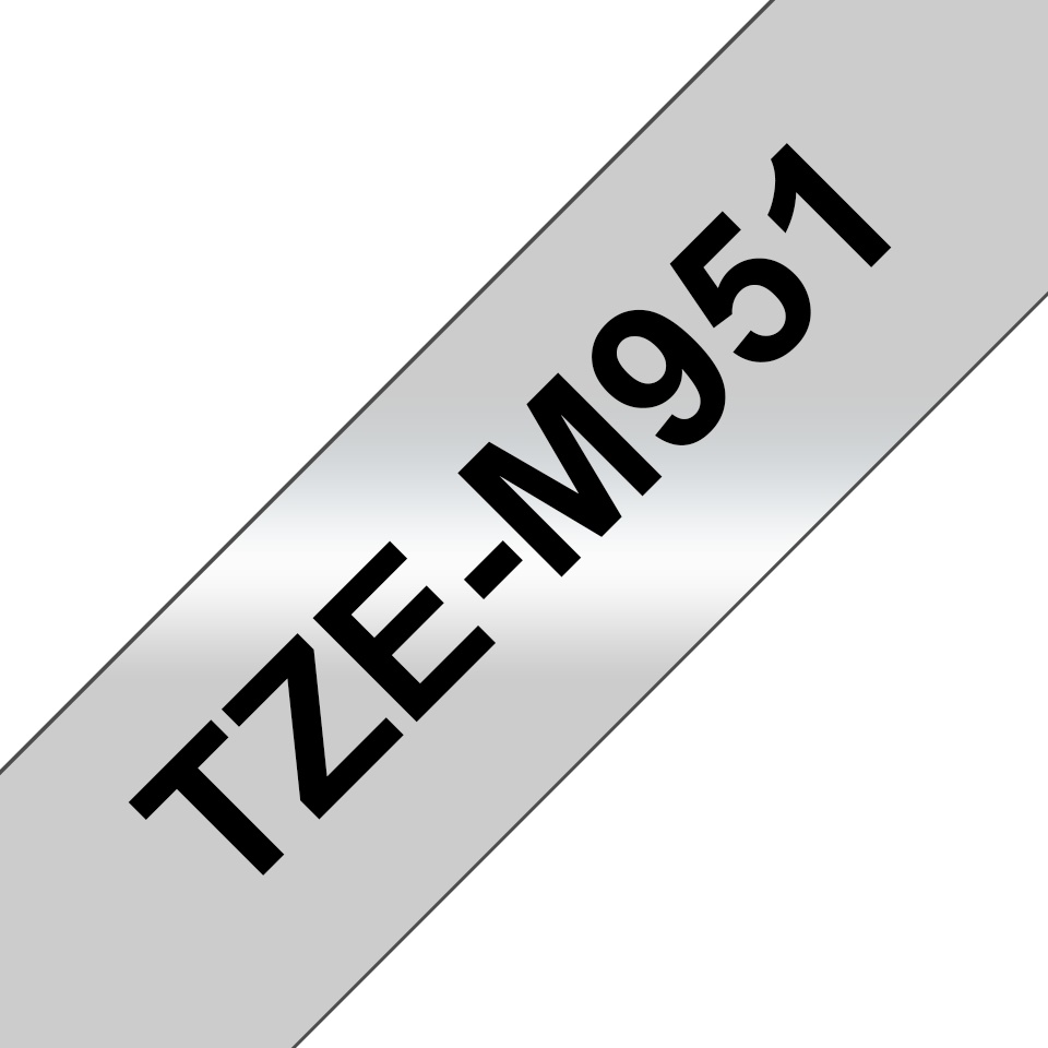 Brother Schriftband TZe-M951 | 24 mm | Schwarz auf Silber | 8 m