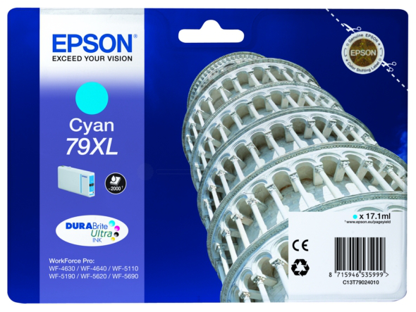 Original Epson 79XL | T7902XL | C13T79024010 Tinte Cyan XL