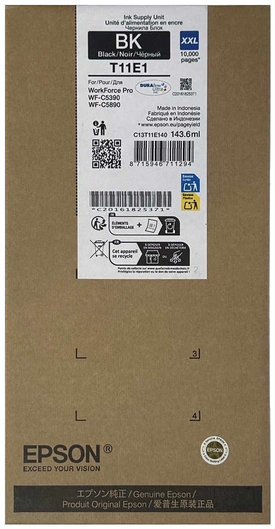 Original Epson T11E1 | C13T11E140 Tinte Schwarz XXL