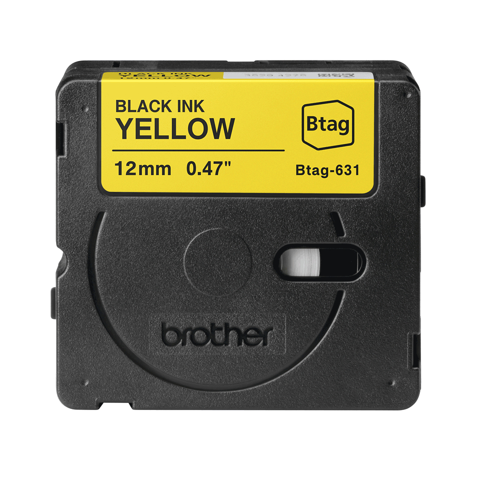 Brother Schriftband Btag BTAG631 | 12 mm | Schwarz auf Gelb | 4 m