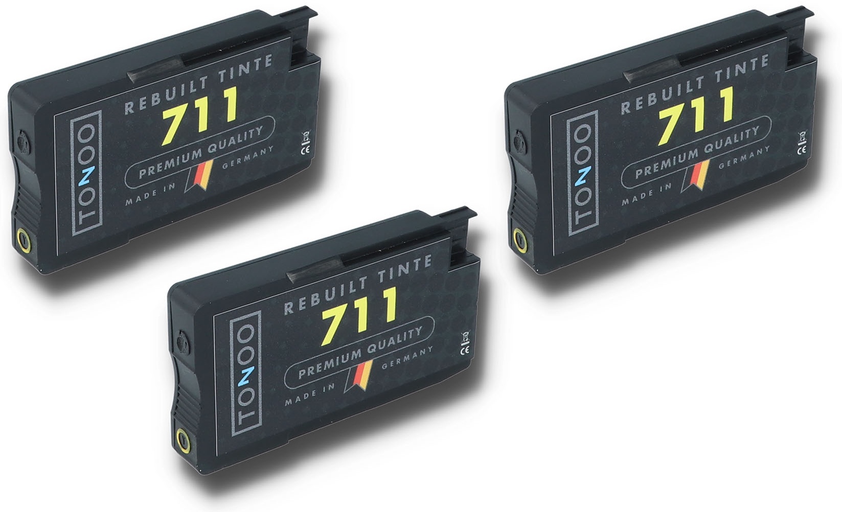 Tonoo® Tinte ersetzt HP CZ136A | 711 Gelb | 3 Stück