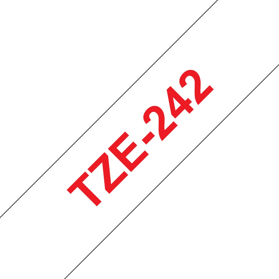 Brother Schriftband TZe-242 | 18 mm | Rot auf Weiß | 8 m