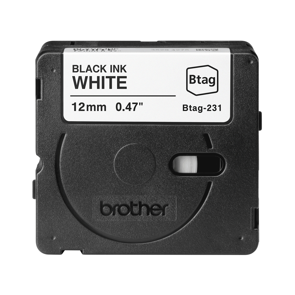 Brother Schriftband Btag BTAG231 | 12 mm | Schwarz auf Weiß | 4 m