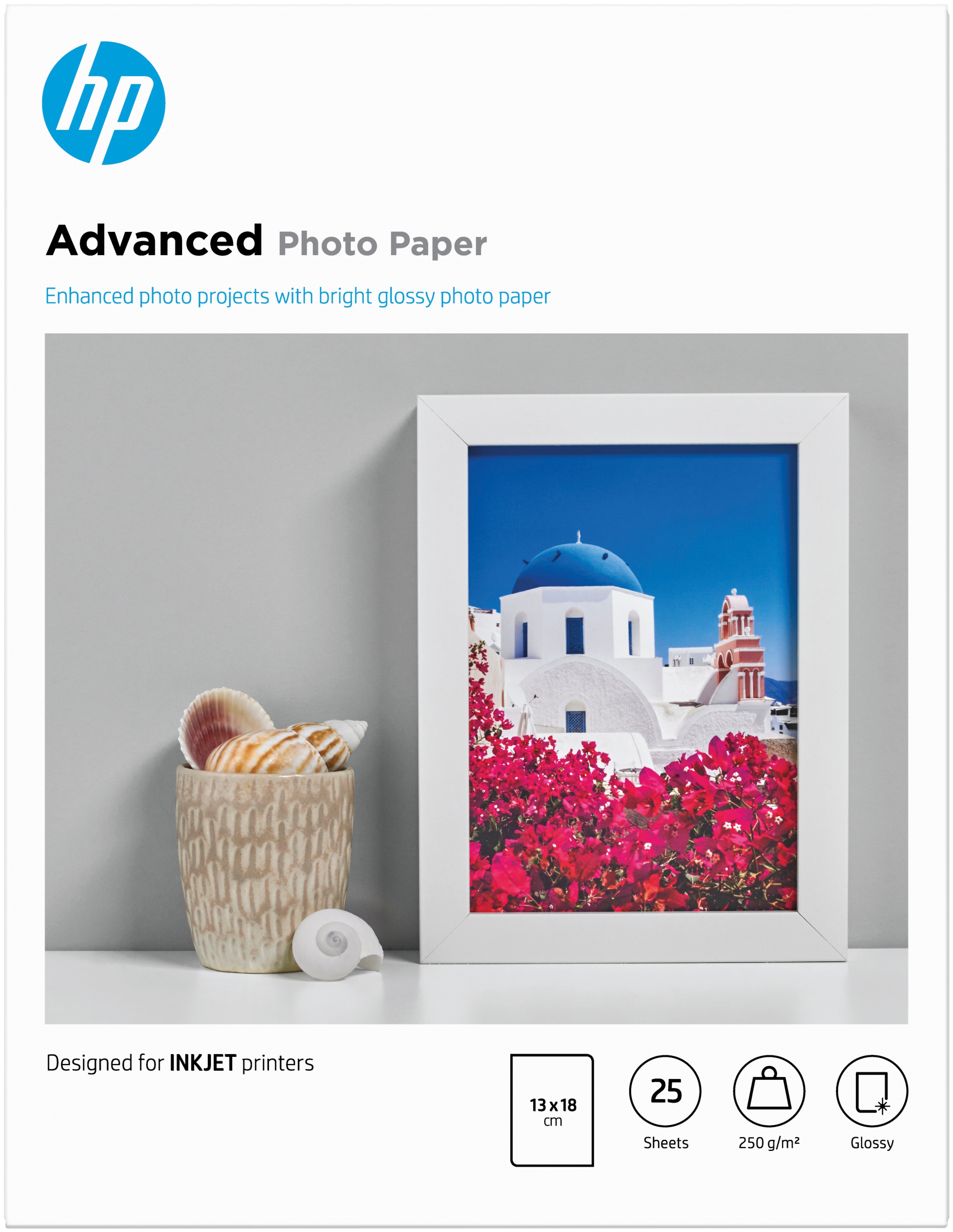 HP Fotopapier Q8696A Glänzend | 13x18 cm | 250 g/m² | 25 Blatt