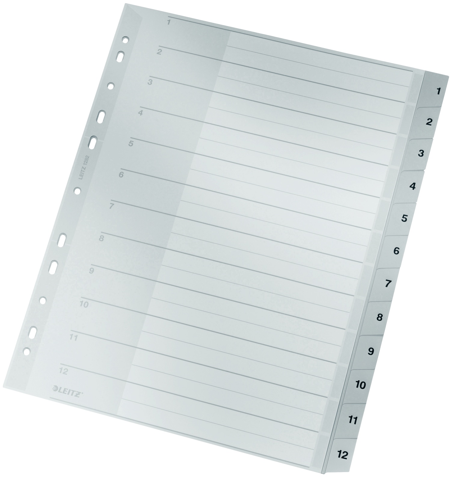 Leitz Register 1282 | DIN A4 | 1-12 · 12-teilig | Grau