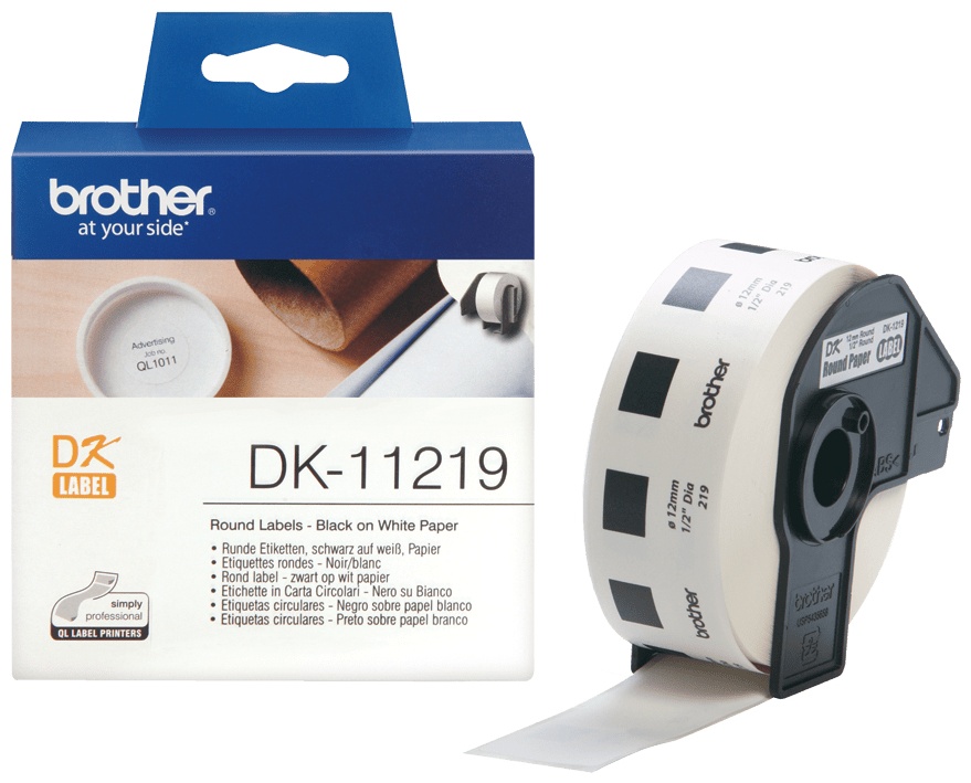 Brother Etikettenrolle DK11219 | 12 mm | Weiß