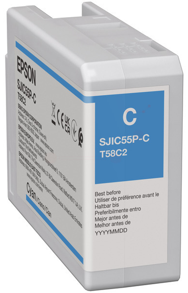 Original Epson SJIC55C | C13T58C240 Tintenpatrone Cyan