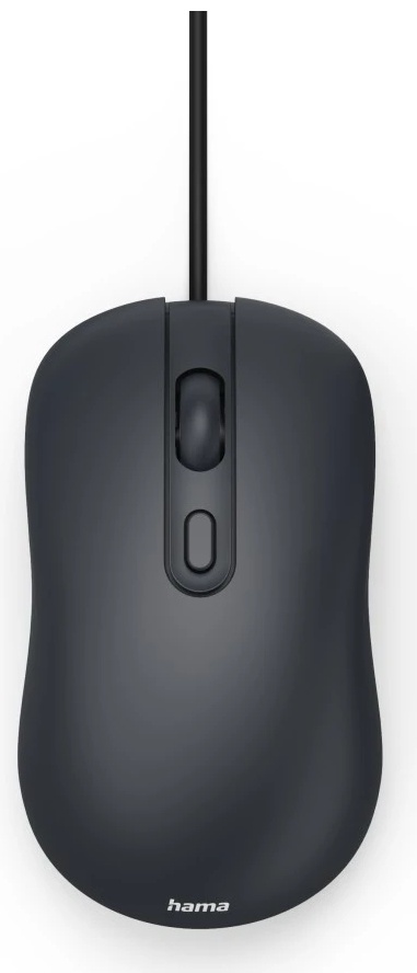 Hama CM-200 Maus | Kabel (USB) | 4 Tasten | 1600 dpi | Beidhändig | Schwarz