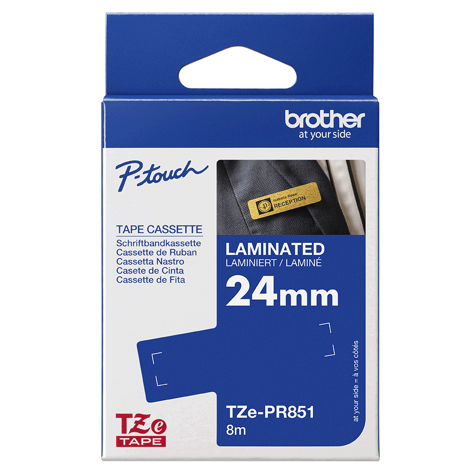 Brother Schriftband TZe-PR851 | 24 mm | Schwarz auf Gold | 8 m