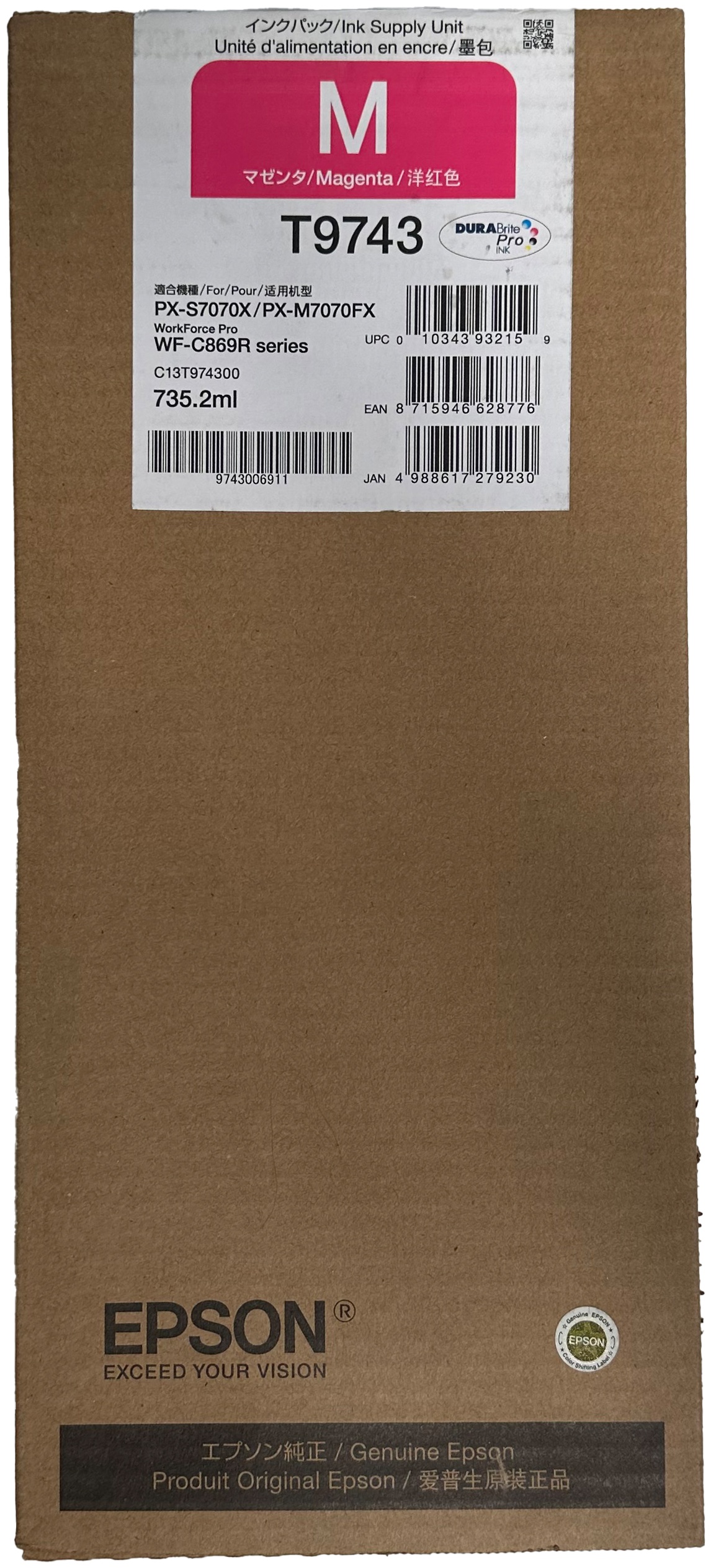 Original Epson T9743 | C13T974300 | C13T97430N Tinte Magenta XL