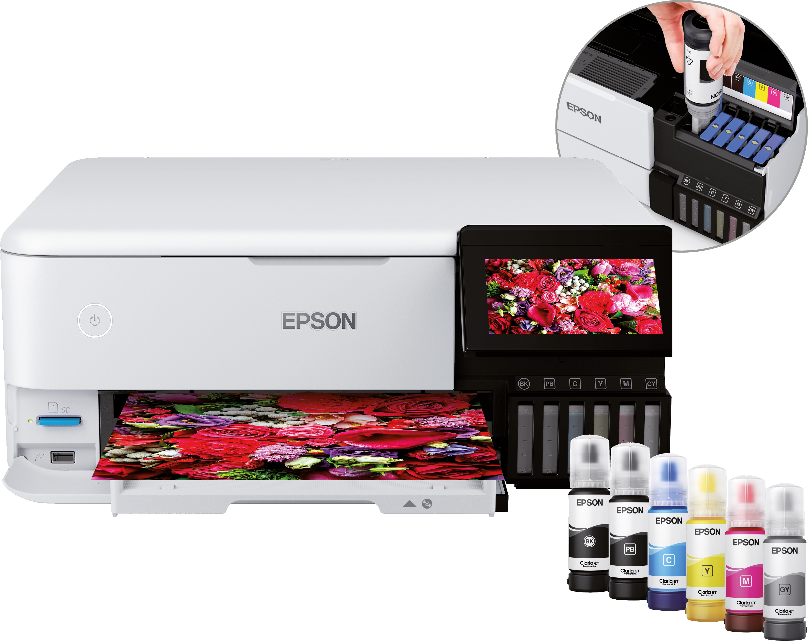 Epson EcoTank ET-8500 Farb Tinten Multifunktionsdrucker | A4 | 32 S./Min | Duplex | WLAN