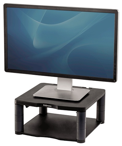 Fellowes Premium Monitorständer | für 1 Monitor | bis 21" | bis 36 kg | Standfuß | höhenverstellbar | Graphit