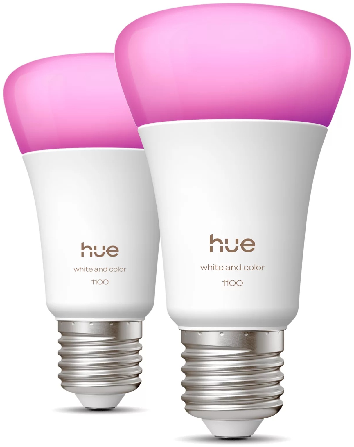 Philips Hue A60 1100 lm Glühbirne | 2 Stück | E27 | Farbig | Weiß