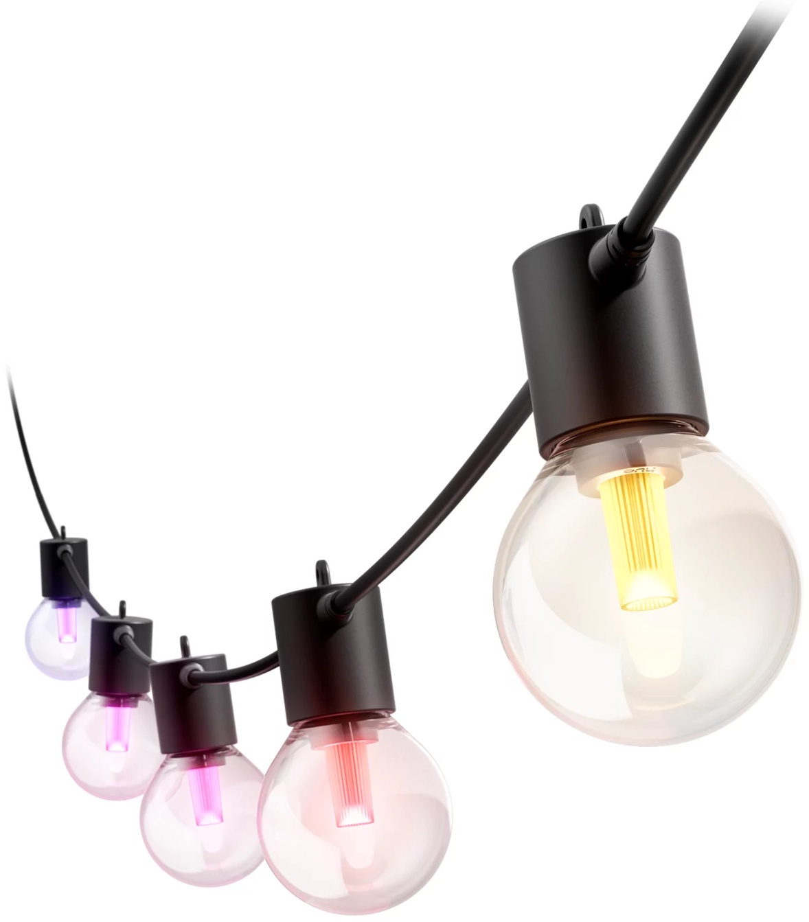 Philips Hue Festavia Globe Outdoor 7 m Lichterkette | Farbig | Schwarz