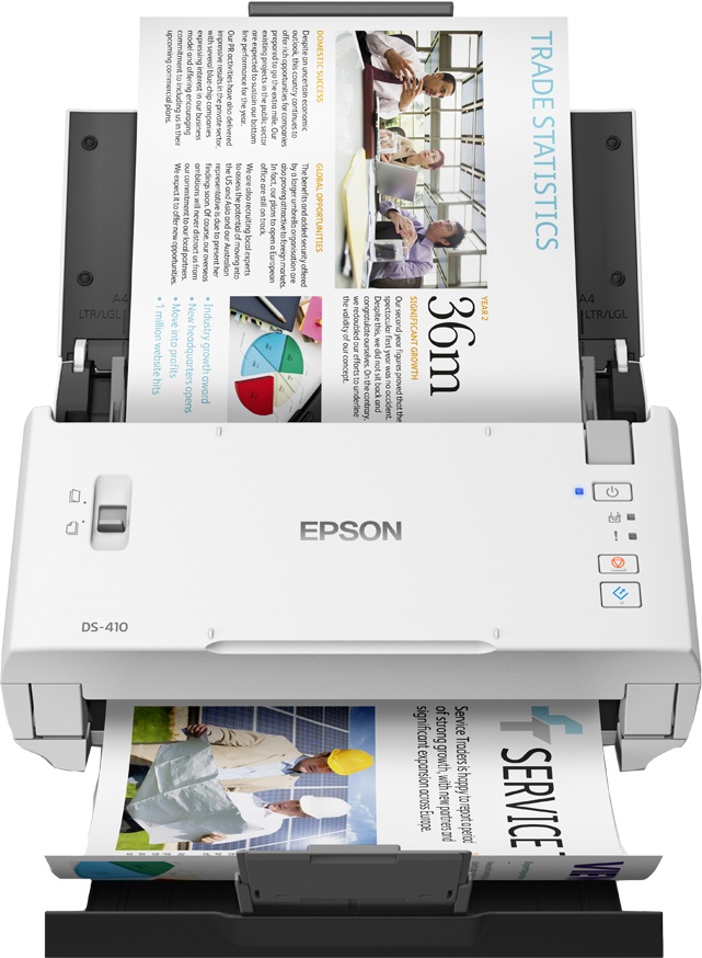 Epson WorkForce DS-410 Dokumentenscanner | A4 | 26 S./Min | Duplex | ADF 50 Blatt | USB