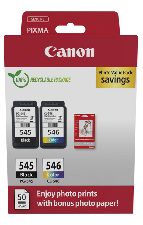 Original Canon PG545 + CL546 | 8287B008 Tinte Schwarz & Color