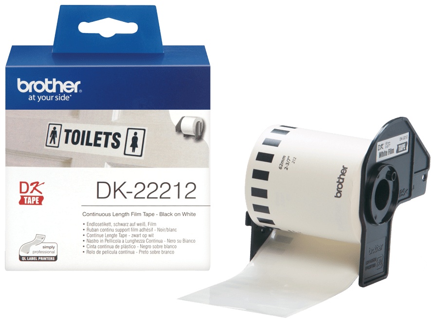 Brother Endlosetikett DK22212 | 62 mm | Weiß