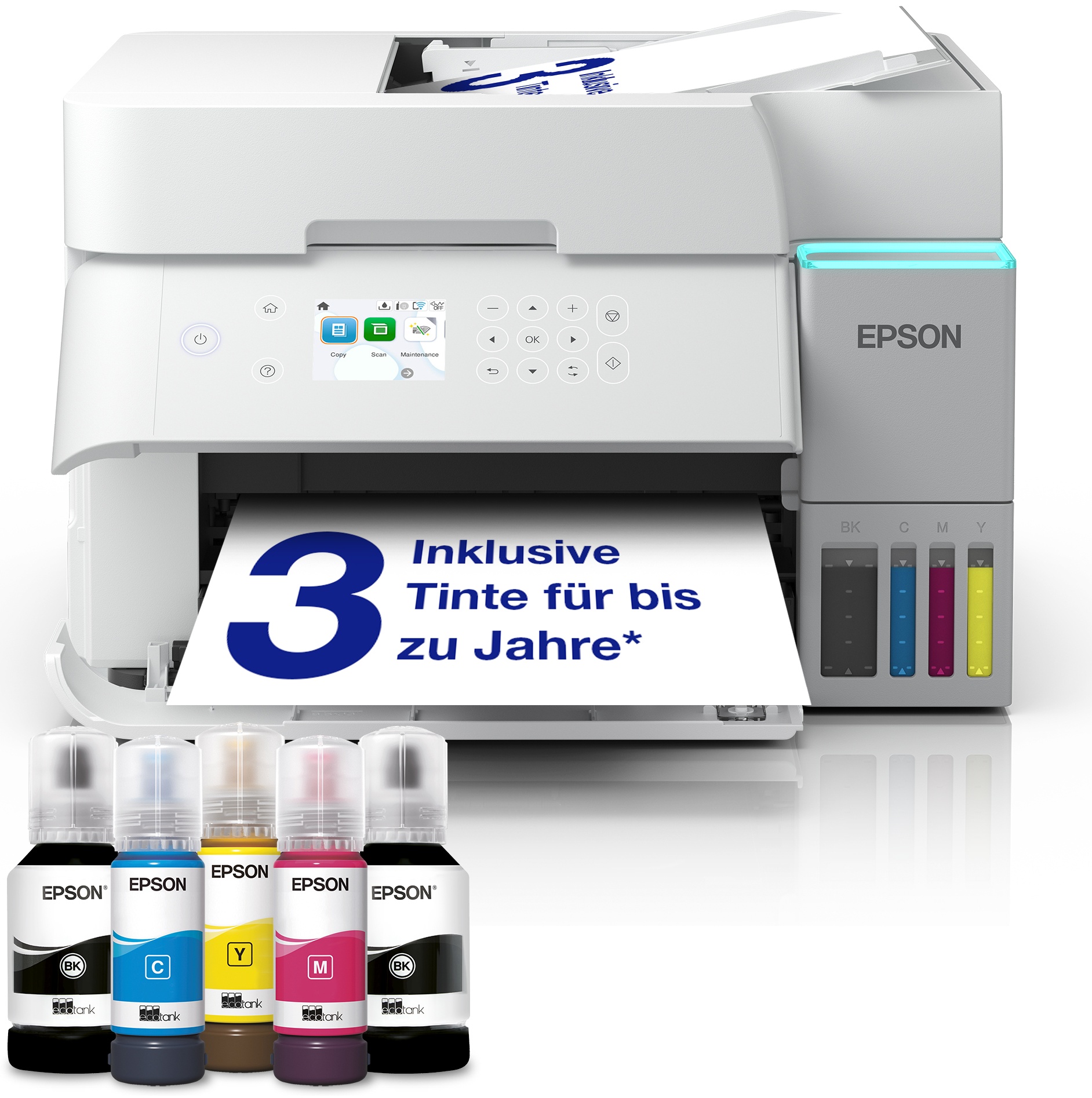Epson EcoTank ET-3956 Farb Tinten Multifunktionsdrucker | A4 | 35 S./Min | Duplex | WLAN