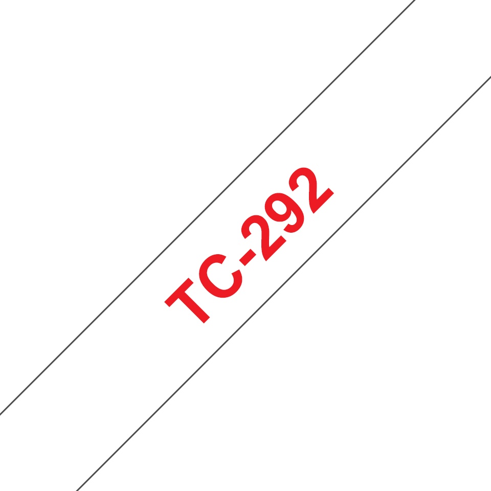 Brother Schriftband TC-292 | 9 mm | Rot auf Weiß | 7.7 m