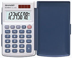 Sharp EL-243S Taschenrechner | 8 Stellen | Grau/Blau