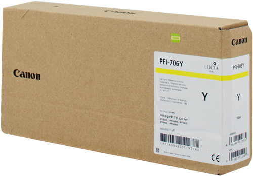 Original Canon PFI706Y | 6684B001 Tinte Gelb ( 09.2026 )