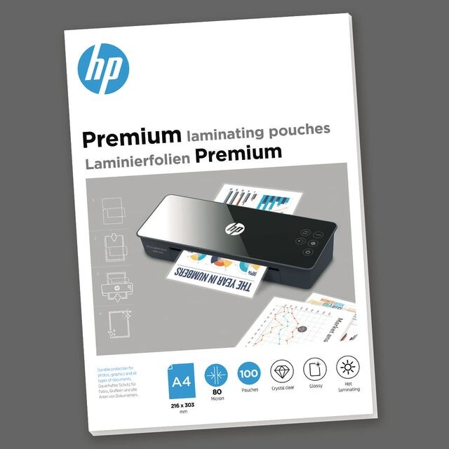 HP Premium Laminierfolien A4 | 80 µm | glänzend | 100 Stück