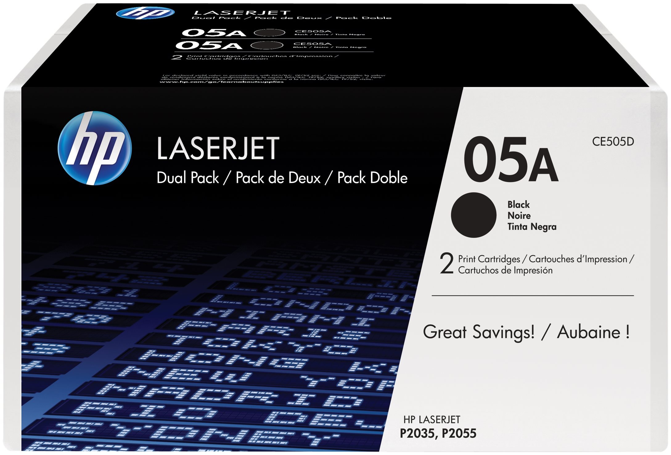 Original HP CE505AD | 05A Toner Schwarz | 2 Stück