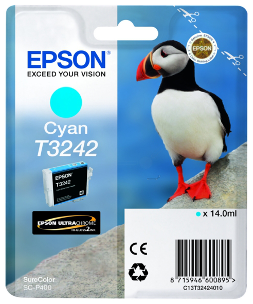 Original EPSON T3242 cyan Tintenpatrone