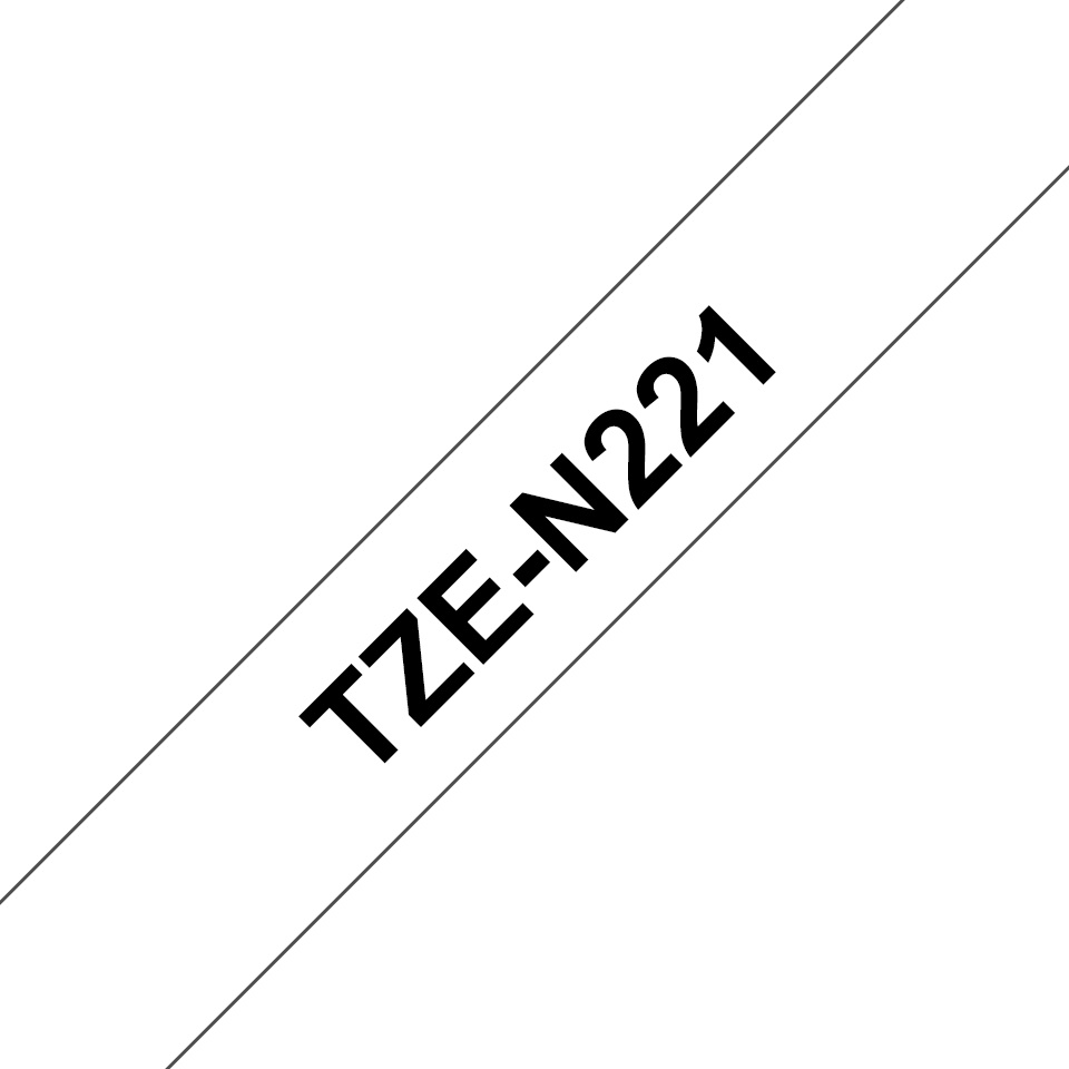 Brother Schriftband TZe-N221 | 9 mm | Schwarz auf Weiß | 8 m