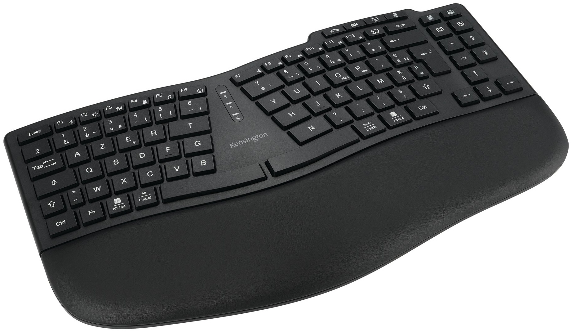 Kensington Pro Fit Ergo KB675 EQ TKL Ergonomische Tastatur | Funk + Bluetooth | QWERTZ (DE) | ohne Ziffernblock | Akku | Schwarz