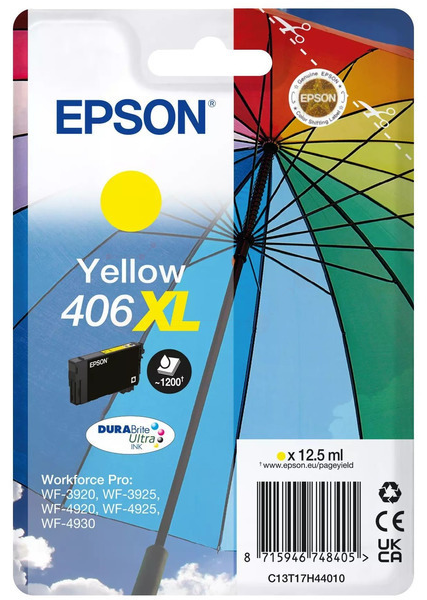 Original Epson 406XL | C13T17H44010 Tintenpatrone Gelb XL