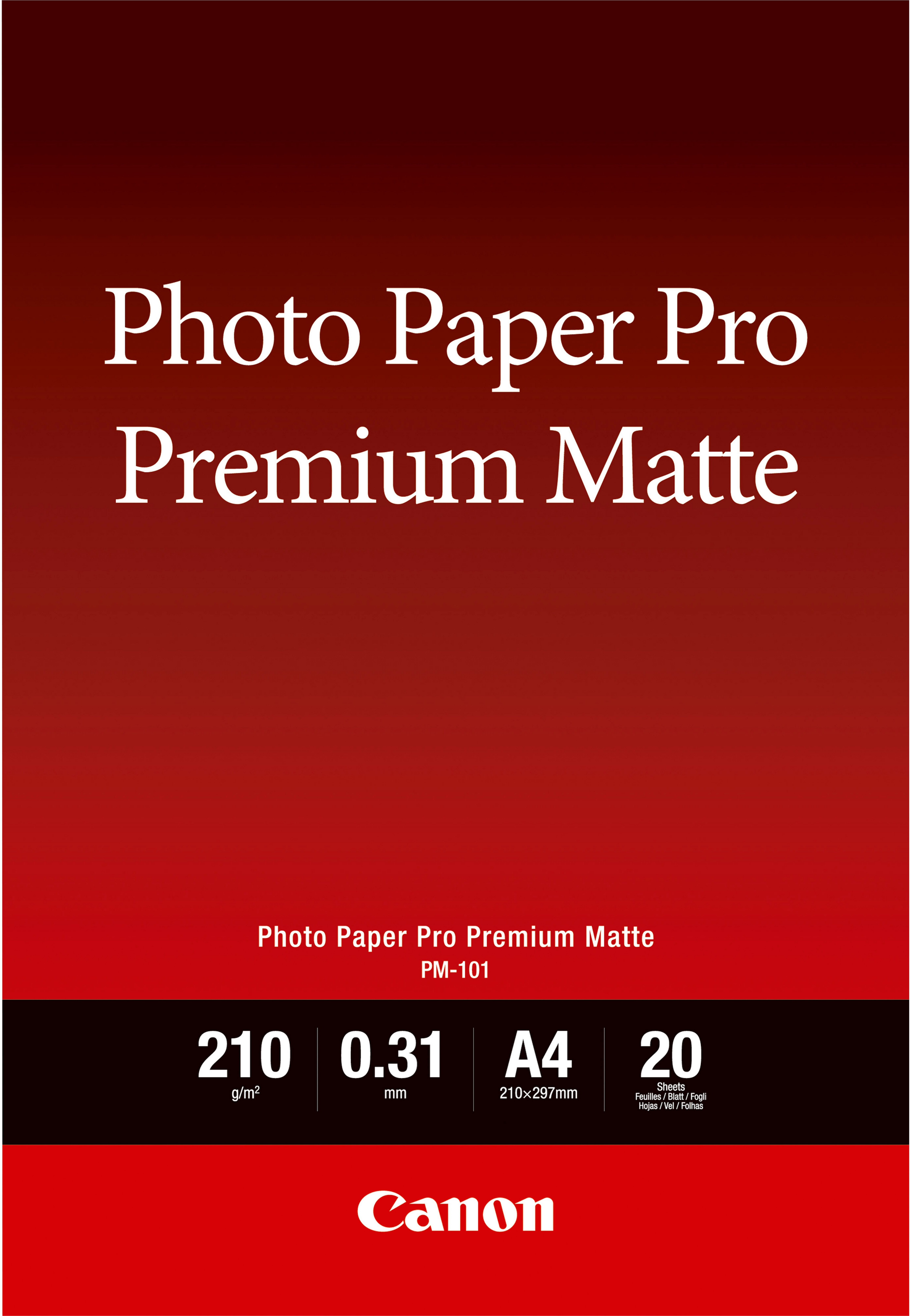 Canon Fotopapier PM-101 Matt | A4 | 210 g/m² | 20 Blatt